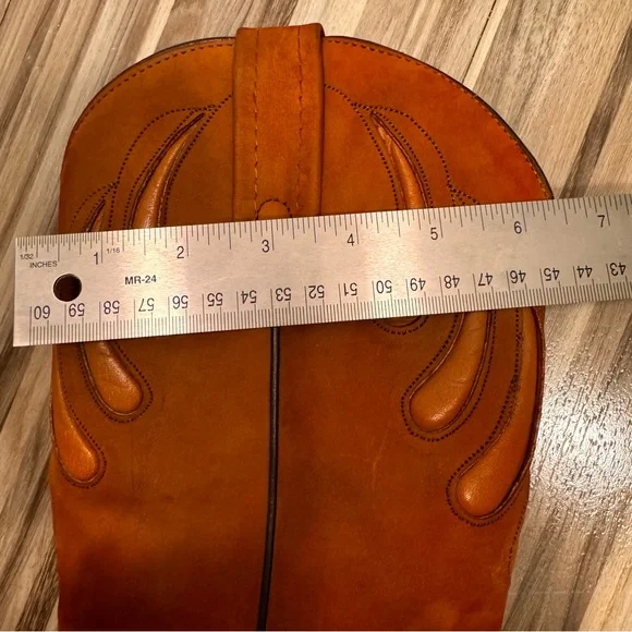 Frye Women's Tall Western Heeled Boots in Cognac Brown - Picture 13 of 14